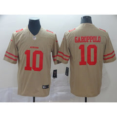 Men's San Francisco 49ers #10 Jimmy Garoppolo Gold Inverted Legend Stitched NFL Jersey 