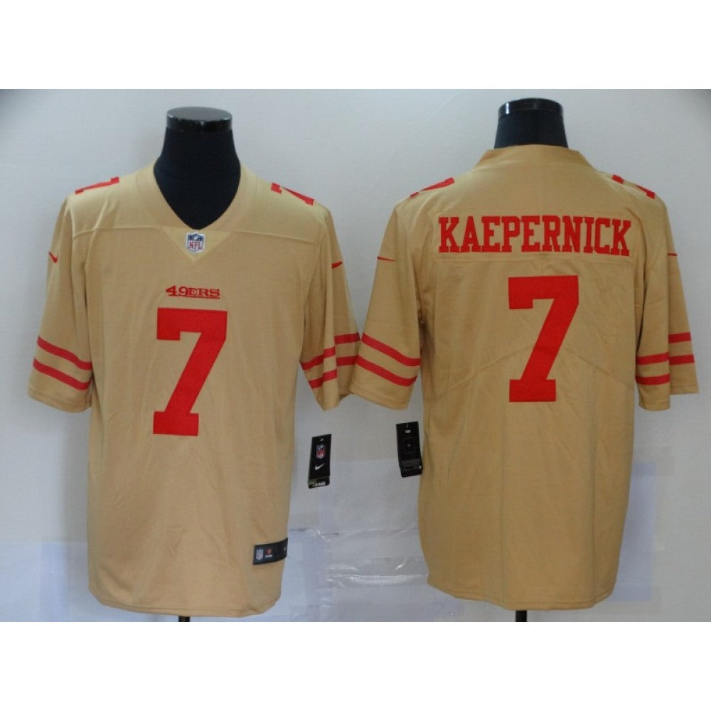 Men's San Francisco 49ers #7 Colin Kaepernick Gold Inverted Legend Stitched Jersey 