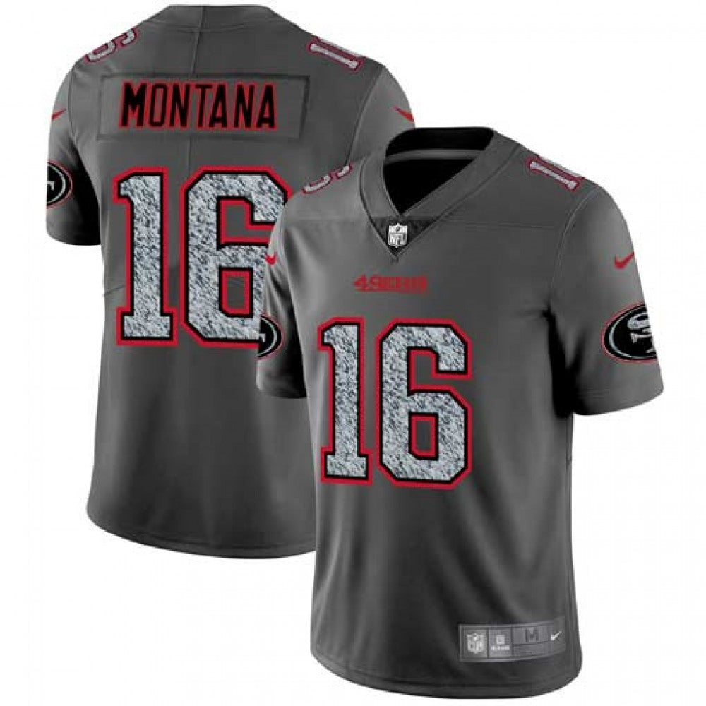 Men's San Francisco 49ers #16 Joe Montana 2019 Gray Fashion Static Limited Stitched NFL Jersey 