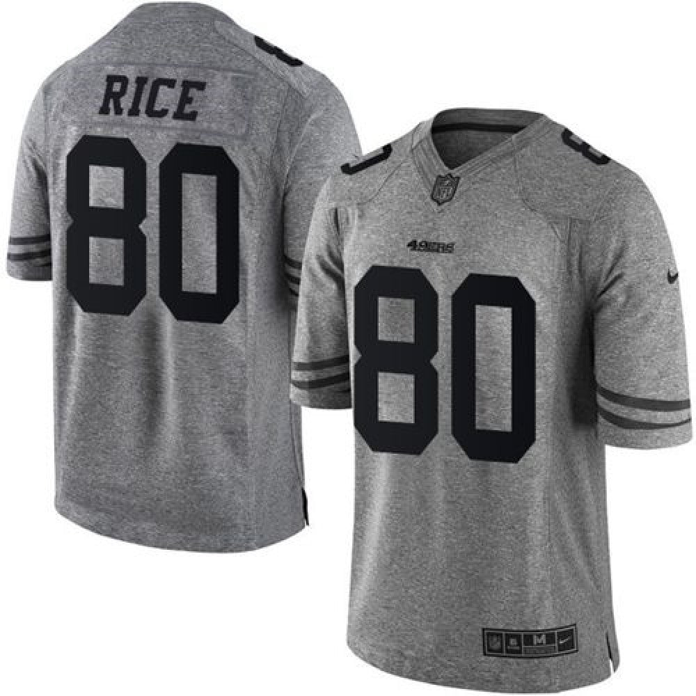 49ers #80 Jerry Rice Gray Men's Stitched NFL Limited Gridiron Gray Jersey 
