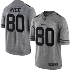 49ers #80 Jerry Rice Gray Men's Stitched NFL Limited Gridiron Gray Jersey 