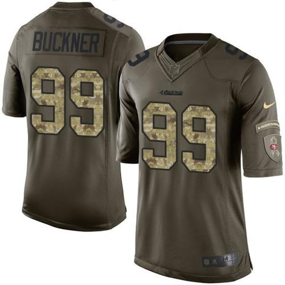 49ers #99 DeForest Buckner Green Men's Stitched NFL Limited Salute to Service Jersey 