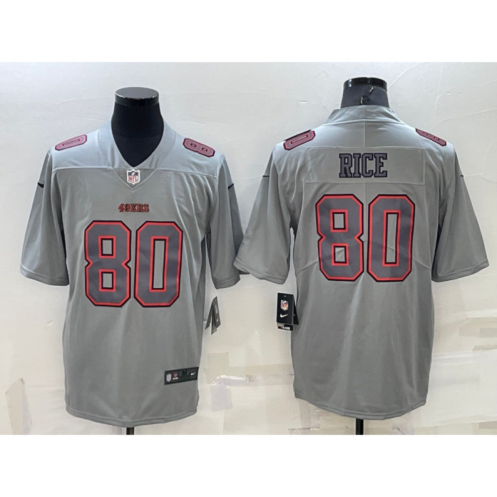 Men's San Francisco 49ers #80 Jerry Rice Grey Atmosphere Fashion Stitched Jersey 