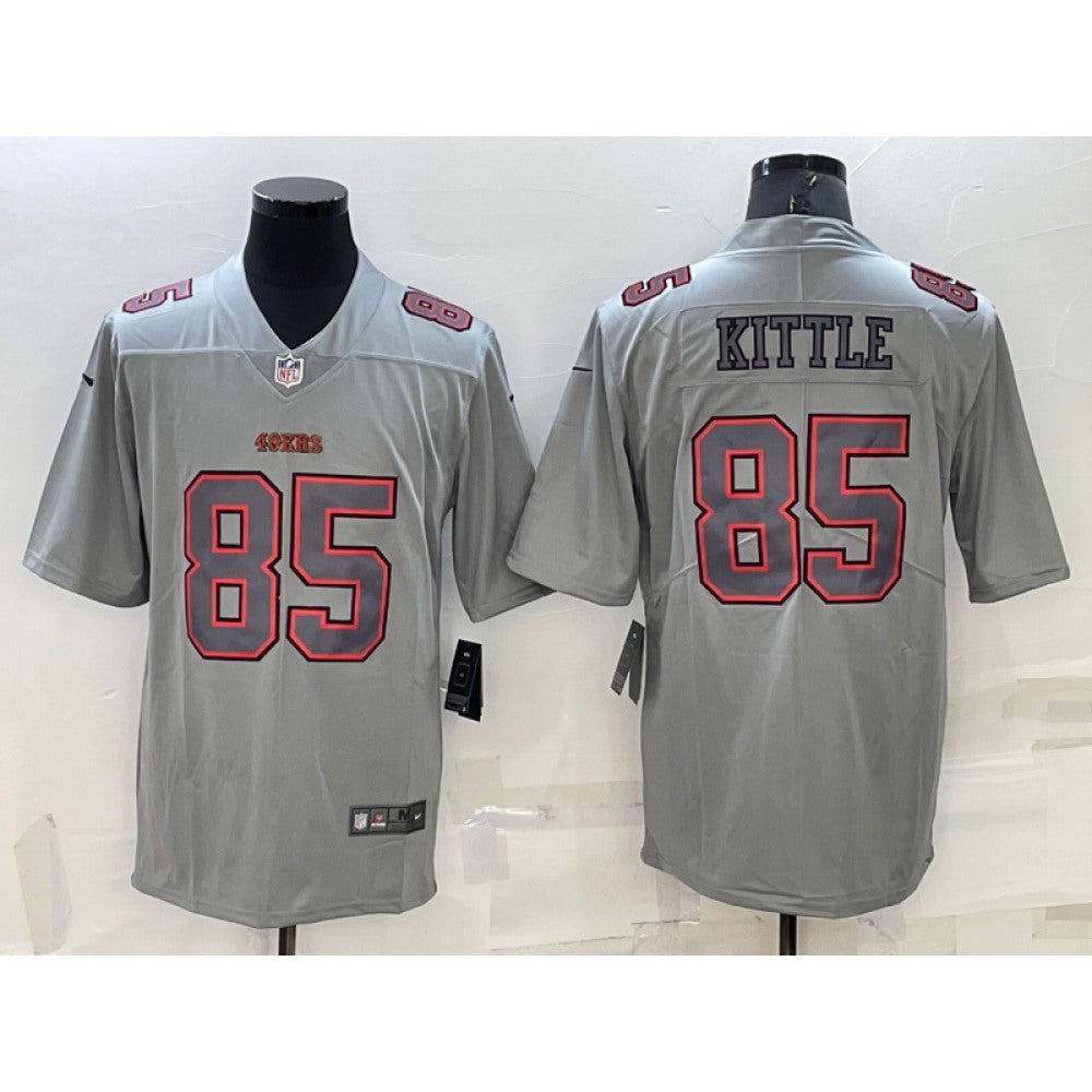 Men's San Francisco 49ers #85 George Kittle Grey Atmosphere Fashion Stitched Jersey 