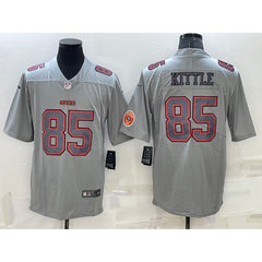 Men's San Francisco 49ers #85 George Kittle Grey With Patch Atmosphere Fashion Stitched Jersey 