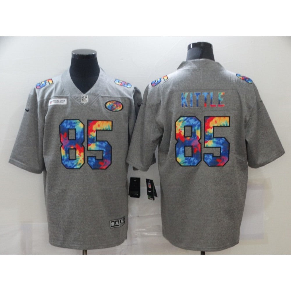 Men's San Francisco 49ers #85 George Kittle 2020 Grey Crucial Catch Limited Stitched Jersey 