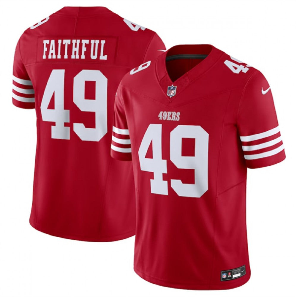 Men's San Francisco 49ers #49 Faithful Red 2023 F.U.S.E. Vapor Untouchable Limited Stitched Football Jersey 