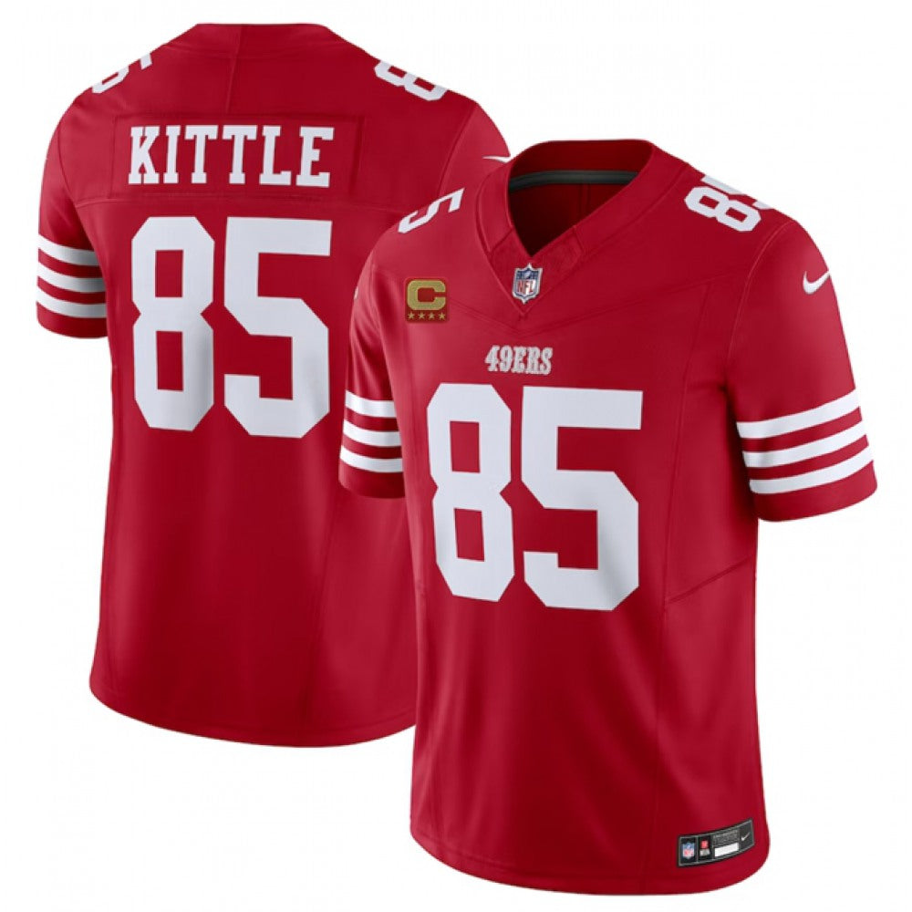 Men's San Francisco 49ers #85 George Kittle Red 2023 F.U.S.E. With 4-Star C Patch Vapor Untouchable Limited Stitched Football Jersey 