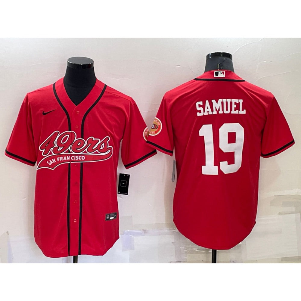 Men's San Francisco 49ers #19 Deebo Samuel Red Cool Base Stitched Baseball Jersey 