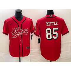 Men's San Francisco 49ers #85 George Kittle New Red Cool Base Stitched Baseball Jersey 