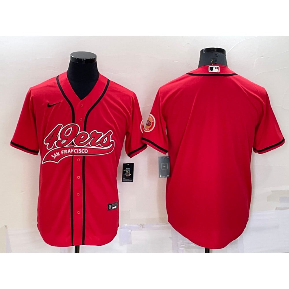 Men's San Francisco 49ers Blank Red Cool Base Stitched Baseball Jersey 