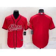 Men's San Francisco 49ers Blank Red Cool Base Stitched Baseball Jersey 
