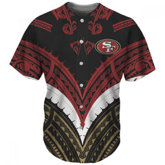 Men's San Francisco 49ers Red/Black Baseball Jersey 