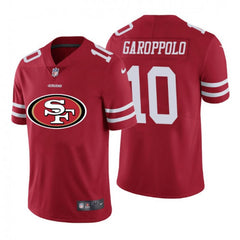 Men's San Francisco 49ers #10 Jimmy Garoppolo Red 2020 Team Big Logo Limited Stitched Jersey 