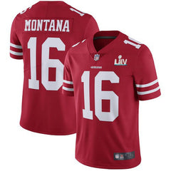Men's San Francisco 49ers #16 Joe Montana Red Super Bowl LIV Vaper Untouchable Limited Stitched NFL Jersey 