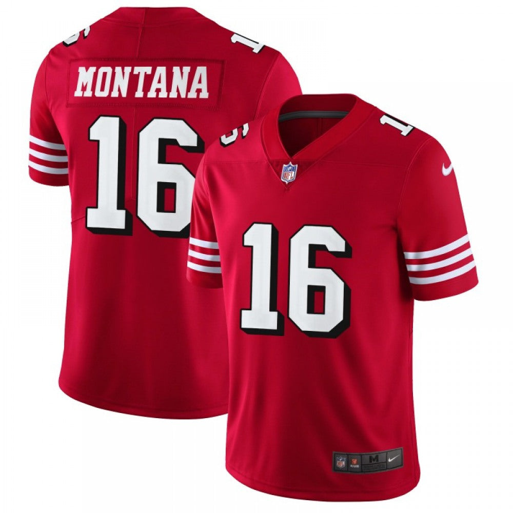 Men's NFL San Francisco 49ers #16 Joe Montana Red 2018 Rush Vapor Untouchable Limited Stitched NFL Jersey 