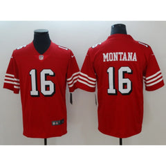Men's NFL San Francisco 49ers #16 Joe Montana Red 2018 Vapor Untouchable Limited Stitched NFL Jersey 