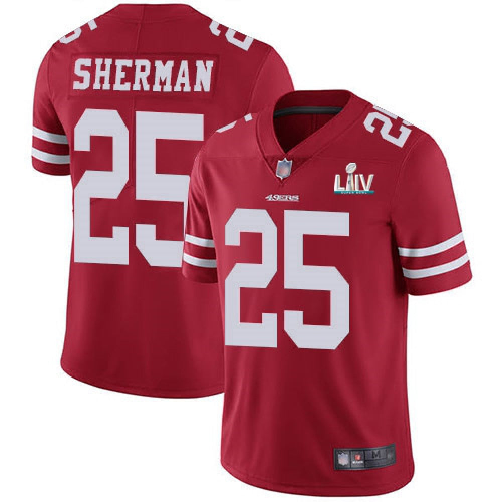 Men's San Francisco 49ers #25 Richard Sherman Red Super Bowl LIV Vaper Untouchable Limited Stitched NFL Jersey 