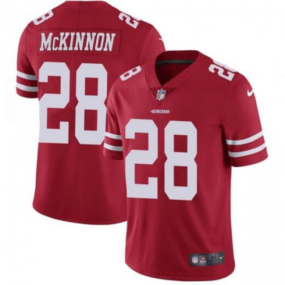 Men's San Francisco 49ers #28 Jerick McKinnon Red Vapor Untouchable Limited Stitched NFL Jersey 