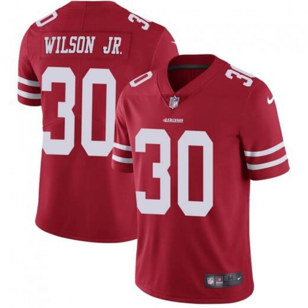 Men's San Francisco 49ers #30 Jeff Wilson Jr. Red Vapor Untouchable Limited Stitched NFL Jersey 