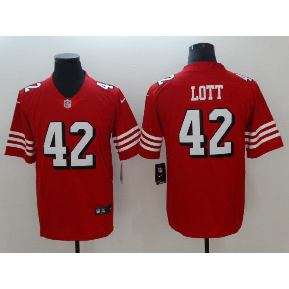 Men's NFL San Francisco 49ers #42 Ronnie Lott Red 2018 Vapor Untouchable Limited Stitched NFL Jersey 