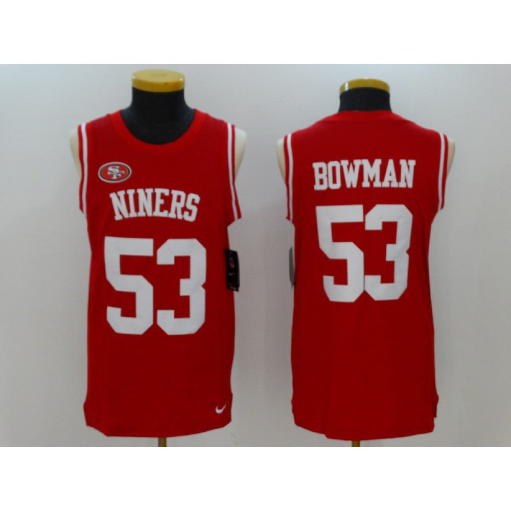 Men's San Francisco 49ers #53 NaVorro Bowman Red Team Color Stitched NFL Limited Tank Top Jersey 