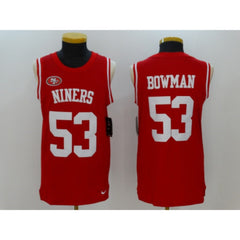 Men's San Francisco 49ers #53 NaVorro Bowman Red Team Color Stitched NFL Limited Tank Top Jersey 