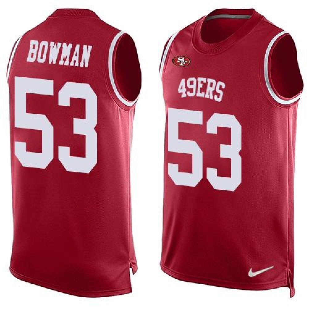 49ers #53 NaVorro Bowman Red Team Color Men's Stitched NFL Limited Tank Top Jersey 