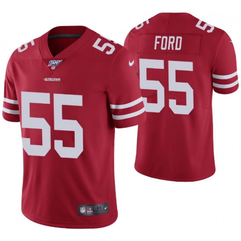 Men's San Francisco 49ers #55 Dee Ford Red 2019 100th season Vapor Untouchable Limited Stitched NFL Jersey 