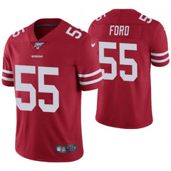Men's San Francisco 49ers #55 Dee Ford Red 2019 100th season Vapor Untouchable Limited Stitched NFL Jersey 