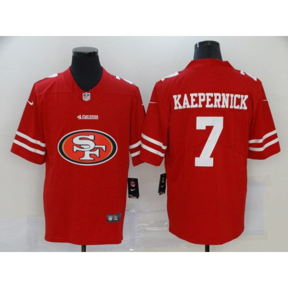 Men's San Francisco 49ers #7 Colin Kaepernick Red 2020 Team Big Logo Limited Stitched Jersey 