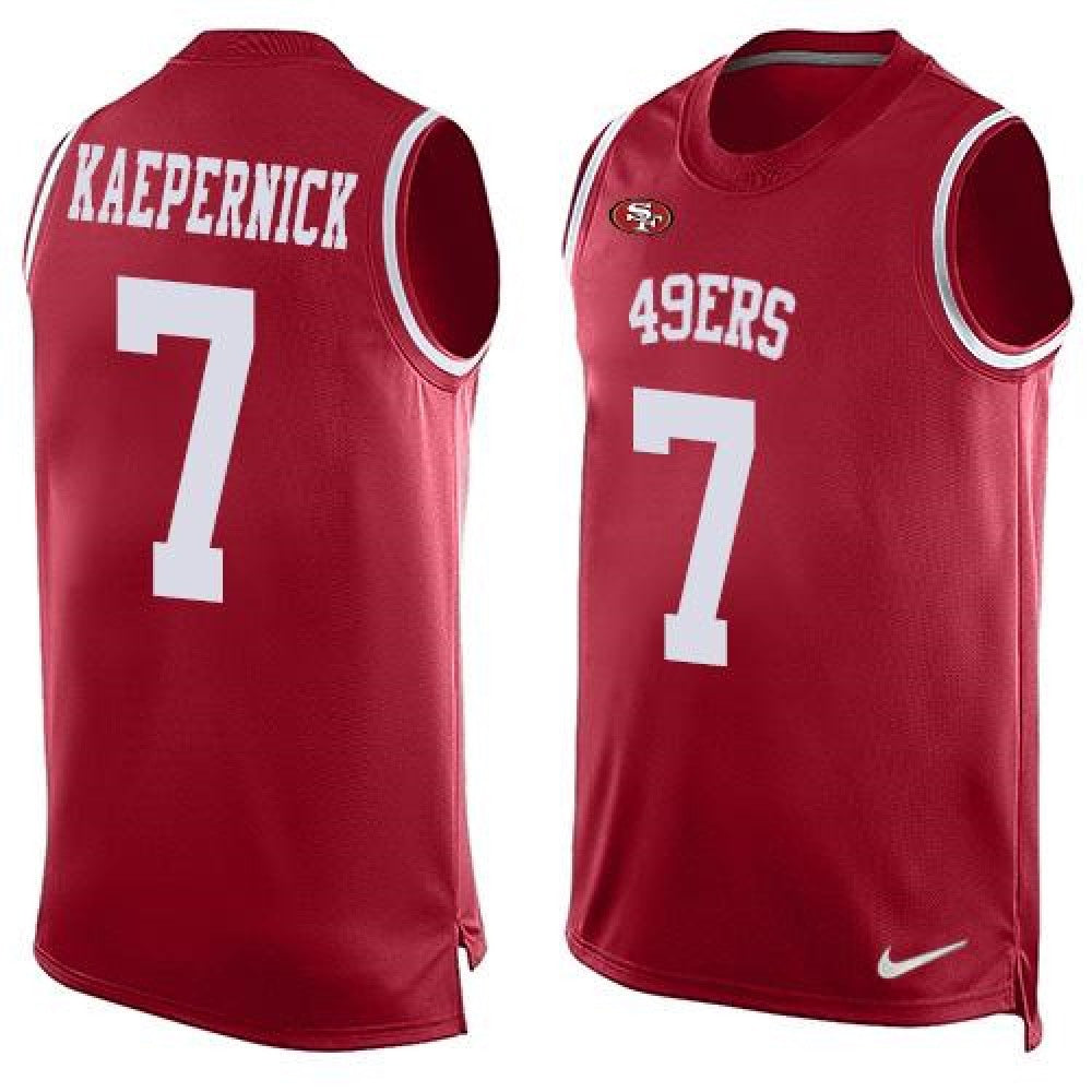 49ers #7 Colin Kaepernick Red Team Color Men's Stitched NFL Limited Tank Top Jersey 
