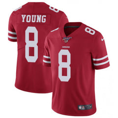 Men's San Francisco 49ers #8 Steve Young Red 2019 100th season Vapor Untouchable Limited Stitched NFL Jersey 