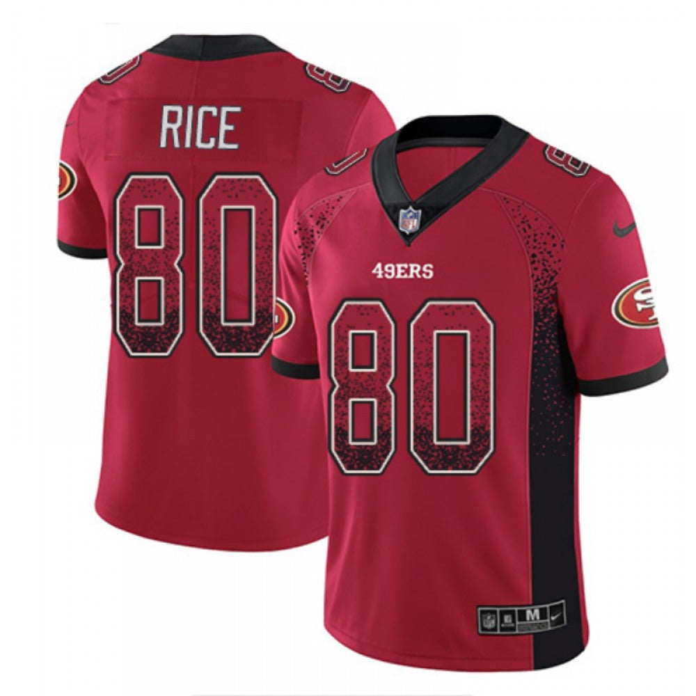 Men's San Francisco 49ers #80 Jerry Rice Red Drift Fashion Color Rush Limited Stitched NFL Jersey 