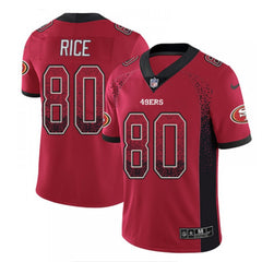 Men's San Francisco 49ers #80 Jerry Rice Red Drift Fashion Color Rush Limited Stitched NFL Jersey 