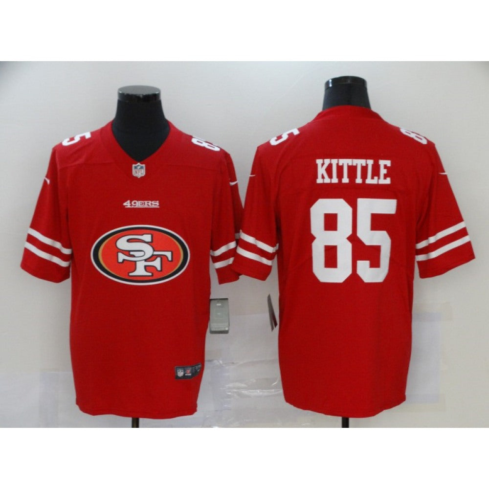Men's San Francisco 49ers #85 George Kittle Red 2020 Team Big Logo Limited Stitched Jersey 