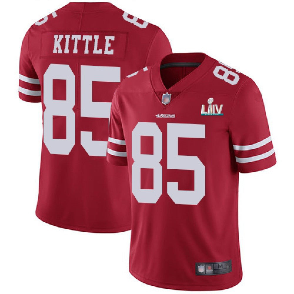 Men's San Francisco 49ers #85 George Kittle Red Super Bowl LIV Vaper Untouchable Limited Stitched NFL Jersey 