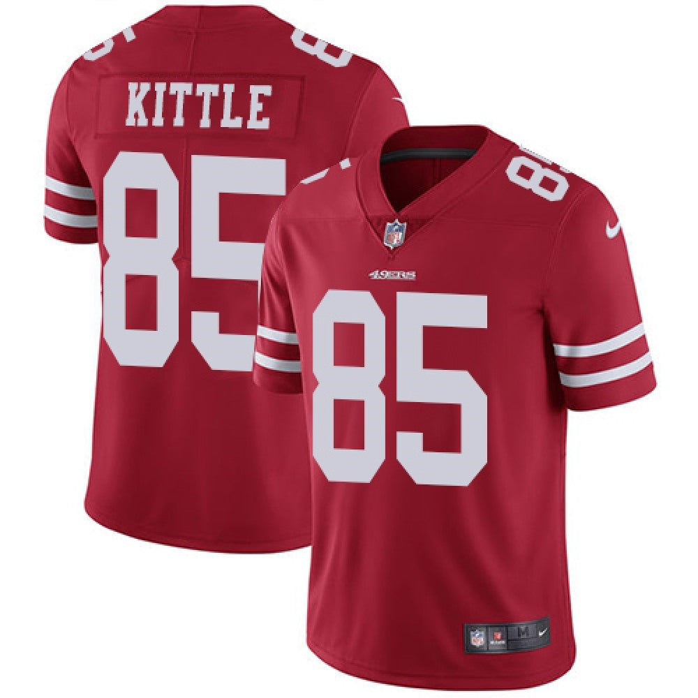 Men's San Francisco 49ers #85 George Kittle Red Vapor Untouchable Limited Stitched NFL Jersey 