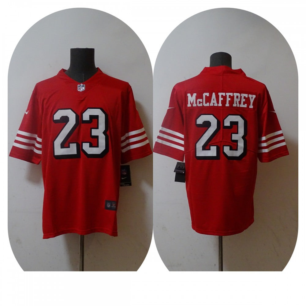 Men's San Francisco 49ers #23 Christian McCaffrey 2022 Red Vapor Untouchable Stitched Jersey 