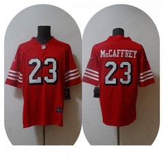 Men's San Francisco 49ers #23 Christian McCaffrey 2022 Red Vapor Untouchable Stitched Jersey 