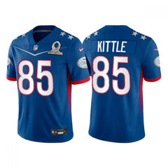 Men's San Francisco 49ers #85 George Kittle 2022 Royal NFC Pro Bowl Stitched Jersey 