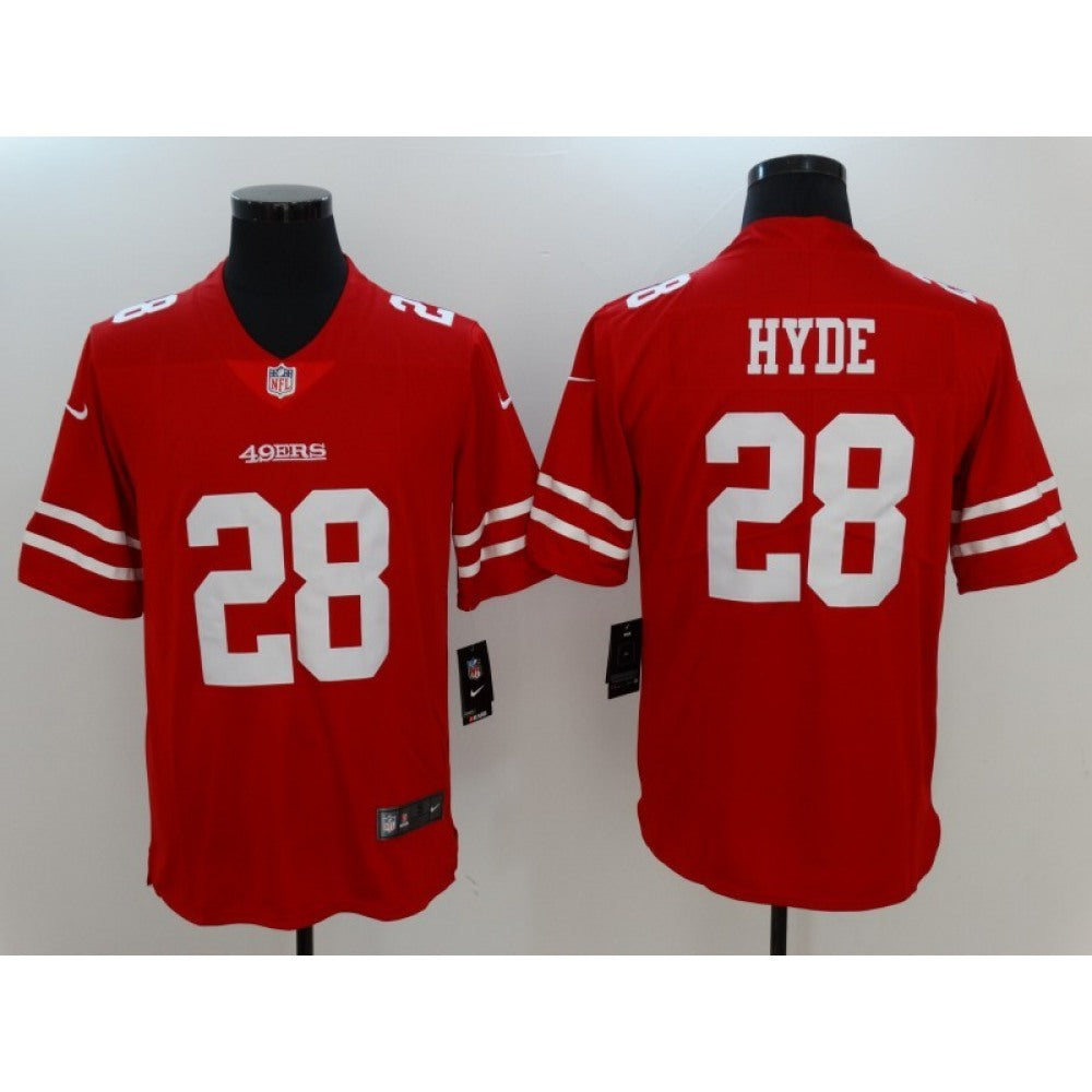 Men's San Francisco 49ers #28 Carlos Hyde Scarlet Vapor Untouchable Limited Stitched NFL Jersey 