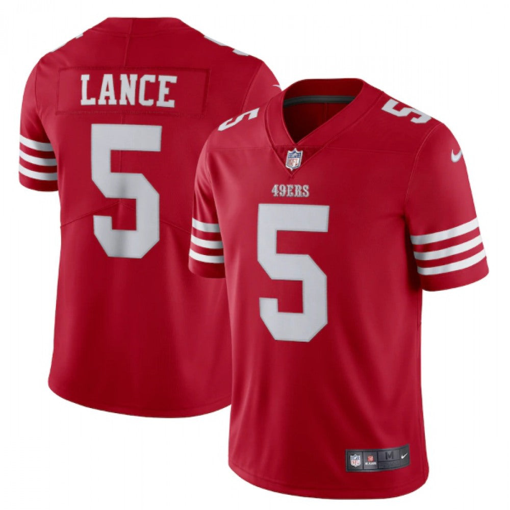 Men's San Francisco 49ers #5 Trey Lance 2022 New Scarlet Vapor Untouchable Limited Stitched Football Jersey 