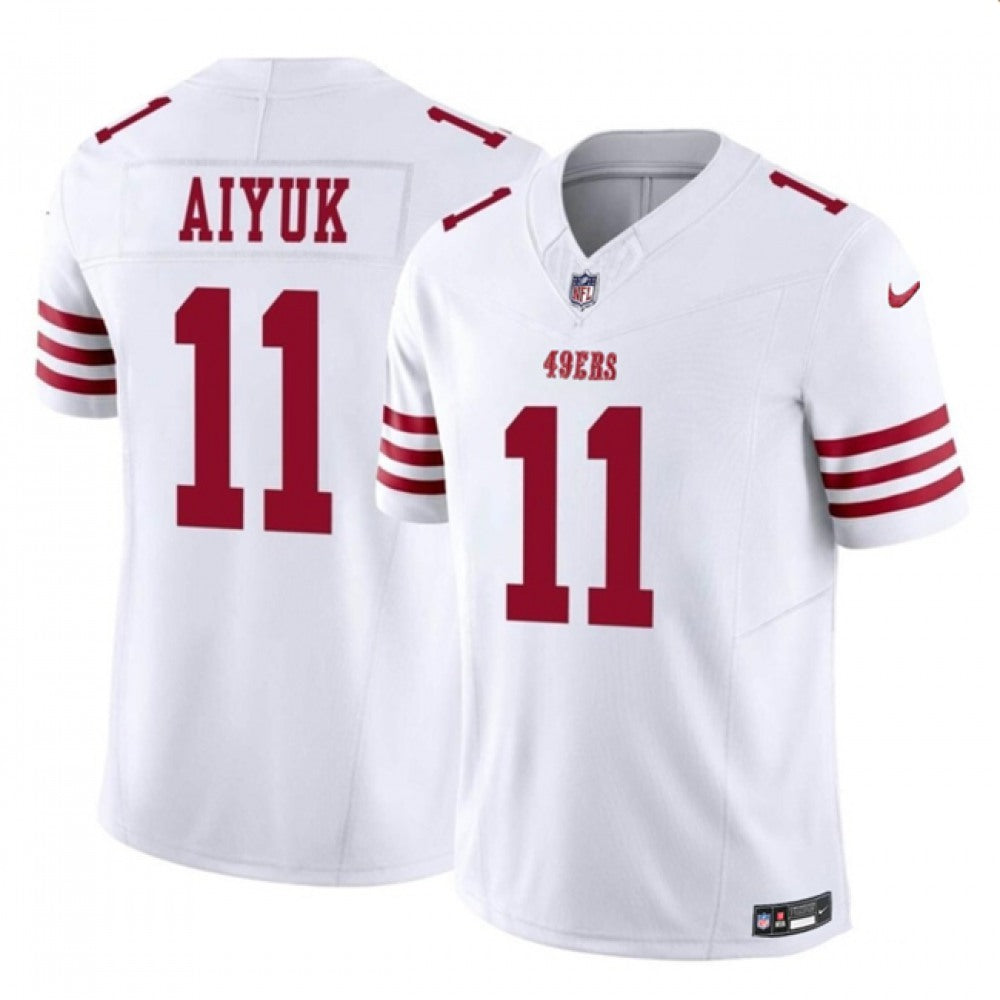 Men's San Francisco 49ers #11 Brandon Aiyuk White 2023 F.U.S.E. Vapor Limited Stitched Football Jersey 