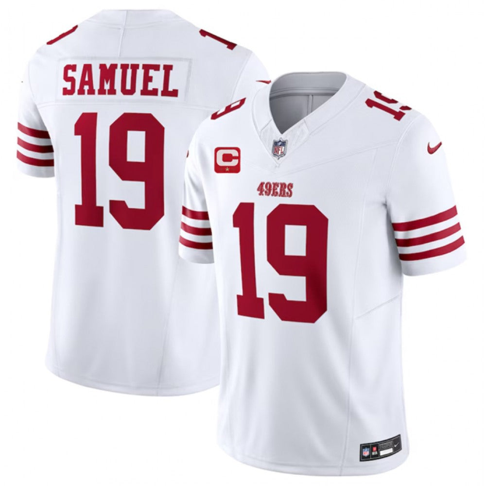 Men's San Francisco 49ers #19 Deebo Samuel White 2023 F.U.S.E. With 1-Star C Patch Vapor Untouchable Limited Stitched Football Jersey 