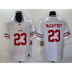 Men's San Francisco 49ers #23 Christian McCaffrey White 2023 F.U.S.E. Vapor Untouchable Limited Stitched Football Jersey 