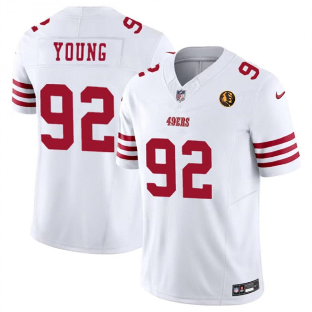Men's San Francisco 49ers #92 Chase Young White 2023 F.U.S.E. With John Madden Patch Vapor Limited Stitched Football Jersey 
