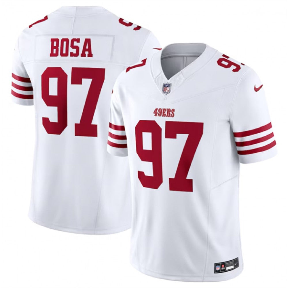 Men's San Francisco 49ers #97 Nick Bosa White 2023 F.U.S.E. Vapor Untouchable Limited Stitched Football Jersey 