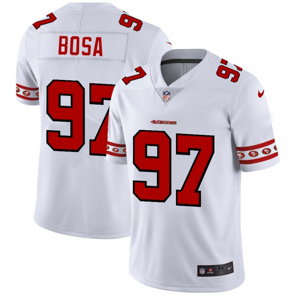 Men's San Francisco 49ers #97 Nick Bosa White 2019 Team Logo Cool Edition Stitched NFL Jersey 