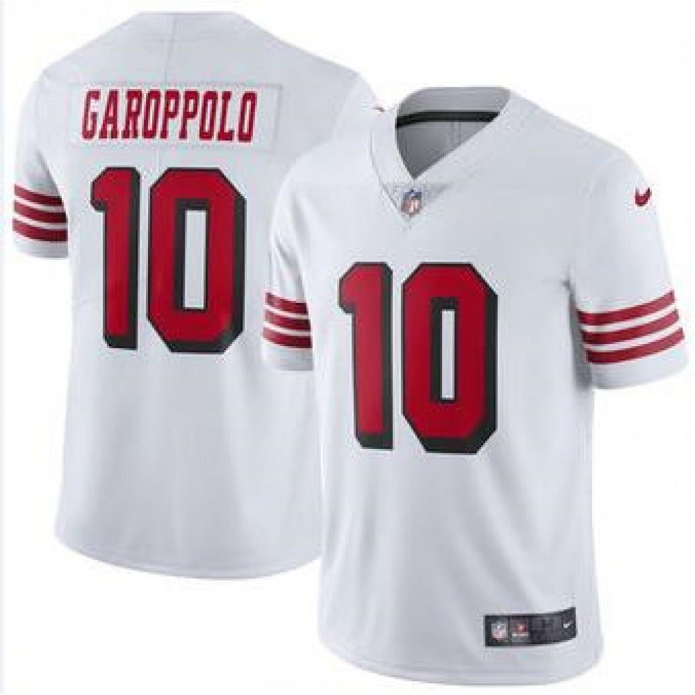 Men's San Francisco 49ers #10 Jimmy Garoppolo White Color Rush Vapor Untouchable Limited Stitched NFL Jersey 